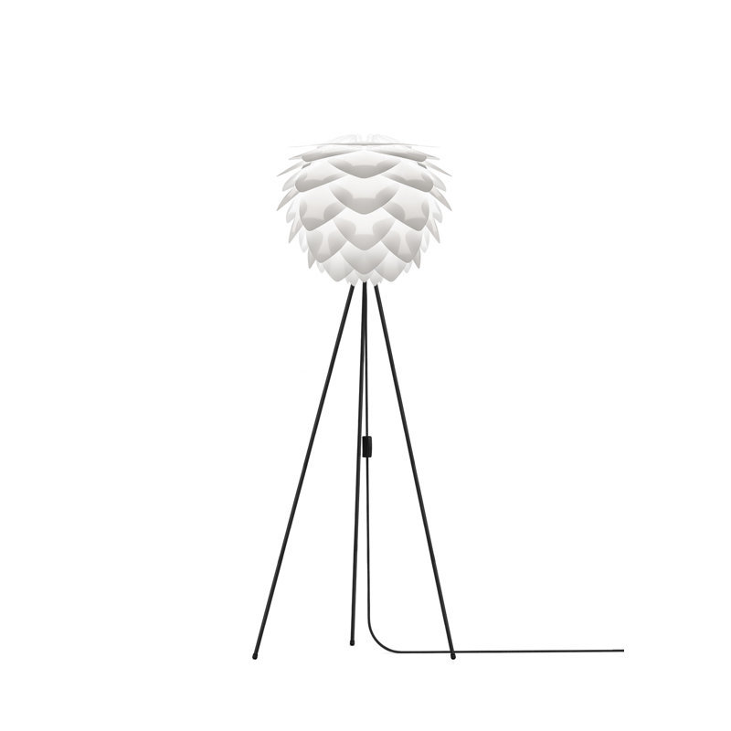 56.7'' Tripod Floor Lamp, Black, White