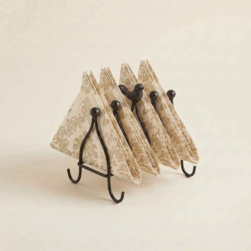 Porte-serviette en métal pour oiseaux, Black