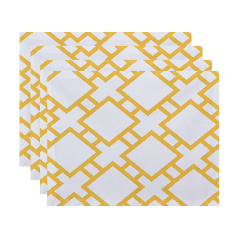 Noxon Polyester Geometric Rectangle Placemat, Yellow