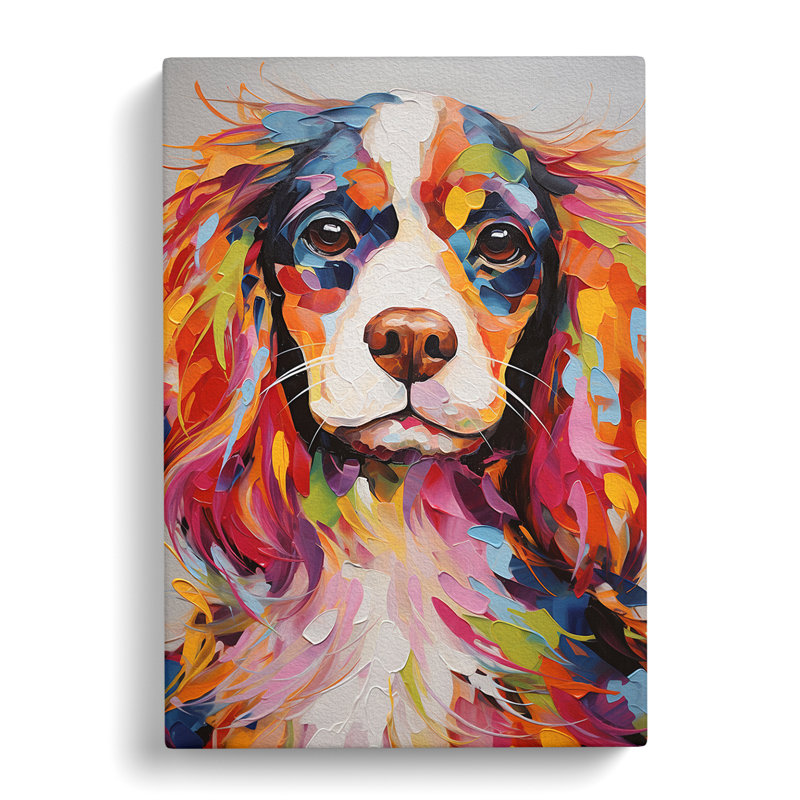 Cavalier King Charles Spaniel Abstract - Wrapped Canvas, 60cm H x 40cm W x 3cm D