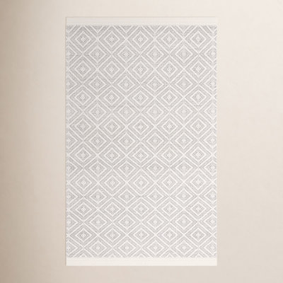Pompano Ivory Grey Hand-Woven Geometric Rug