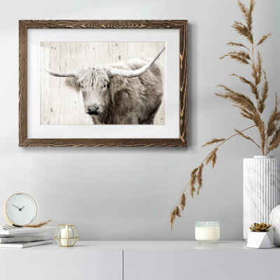 Longhorn sépia - impression d'un seul cadre photo