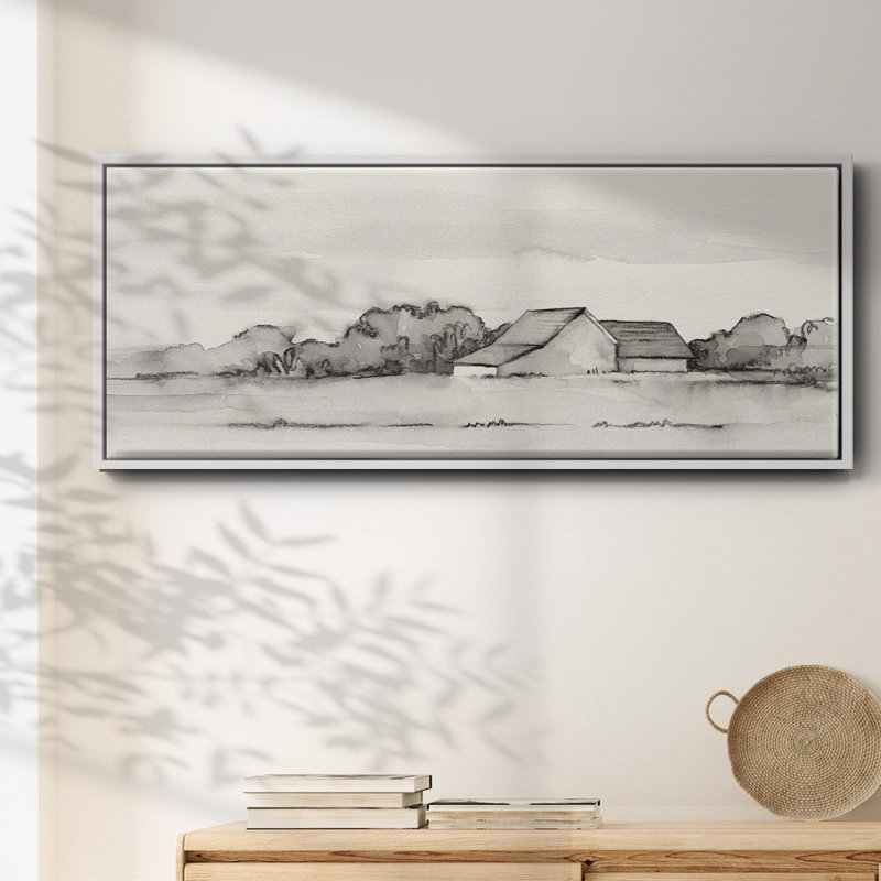Wyeth Barn II- Framed Canvas, 20" H x 50" W
