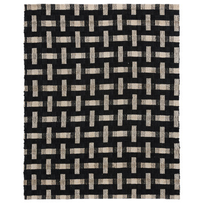 Preston Black/Ivory Jute Fabric Area Accent Rug