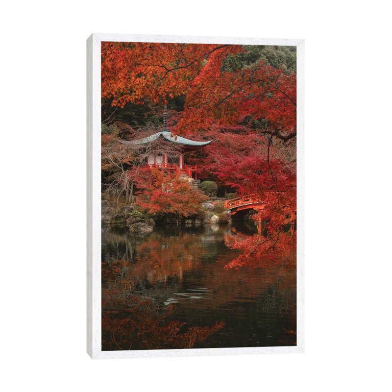 Autumn In Japan XXX by Daisuke Uematsu - Print on Canvas, 66.04cm H x 45.72cm W x 3.81cm D, White Framed