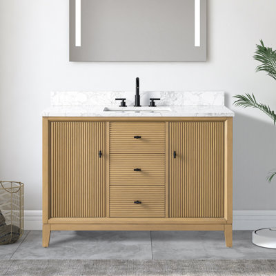 48" Single Bathroom Vanity with Engineered Marble Top