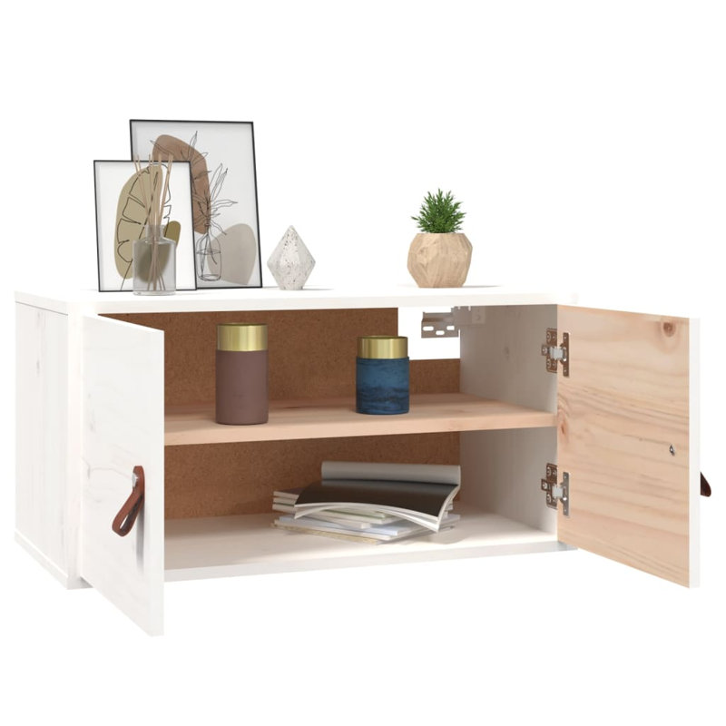 Melvindale Floating Shelf Accent Chest, 30cm H x 60cm W x 30cm D, White
