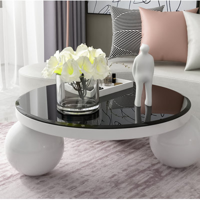 Plateau de table rond en verre trempé noir 1/2 po d'épaisseur biseauté à bord poli