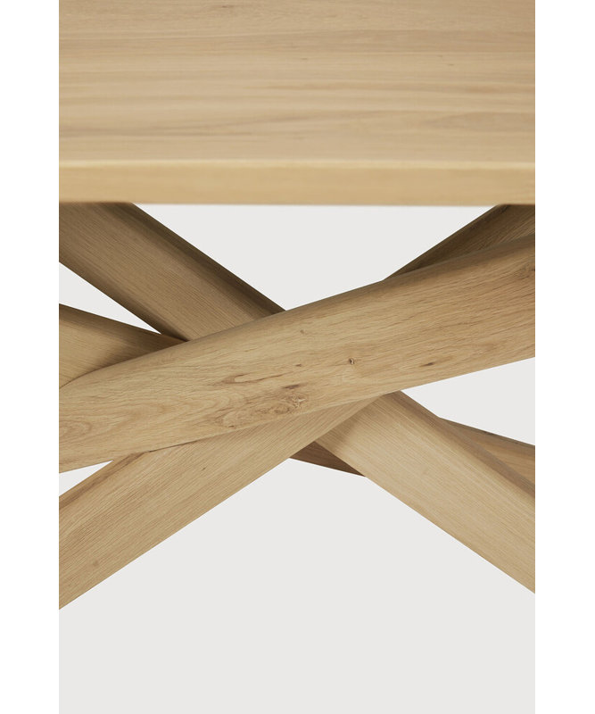 Mikado Solid Oak Dining Table, 43.3" W x 110.5" L