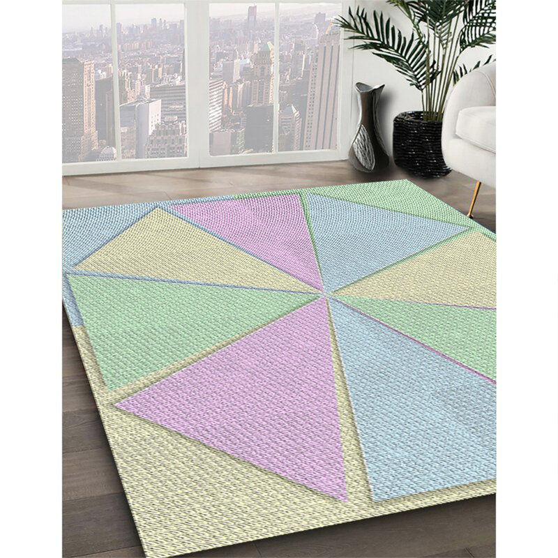 Motif géométrique rose Tapis décoratif, Rectangle 8 pi x 12 pi
