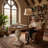 Ataly Tracie Antique Off-White Dining Table