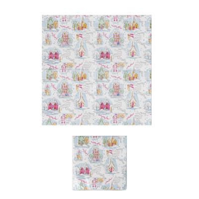 Square Paper Cocktail Napkins With Holiday Pattern "Merry Christmas"