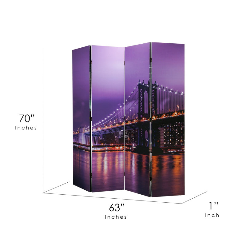 Cloison pliante double face en toile l 63 po x H 70 po Margerie, Pont de Brooklyn