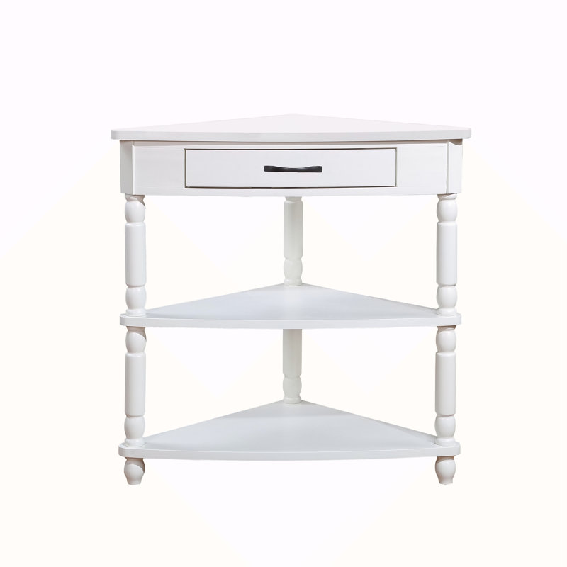 Petite table de coin 33,8 po, Blanc lait