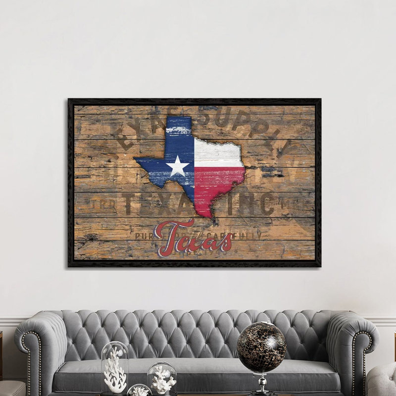 Rustic Morning In Texas State by Diego Tirigall - Print on Canvas, Black Framed, 101.6cm H x 152.4cm W x 3.81cm D