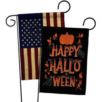 Double Sided 18.5 in. H x 13 in. W Polyester Halloween Garden flag