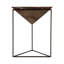  Addis 16,5 po W Table d'appoint triangulaire en marbre et pyramide de fer, brun