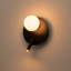 Applique murale moderne noire matte à 2 lumières de 9,5 po avec abat-jour en verre et projecteur DEL réglable