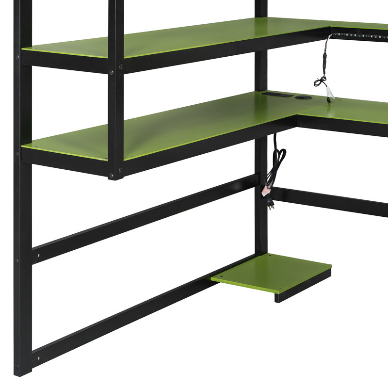 Lit mezzanine en bois peu encombrant avec rangement multifonctionnel et DEL