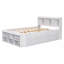 Lit double avec tête de lit bibliothèque, tiroirs de rangement sous le lit et étui de rangement-719930249