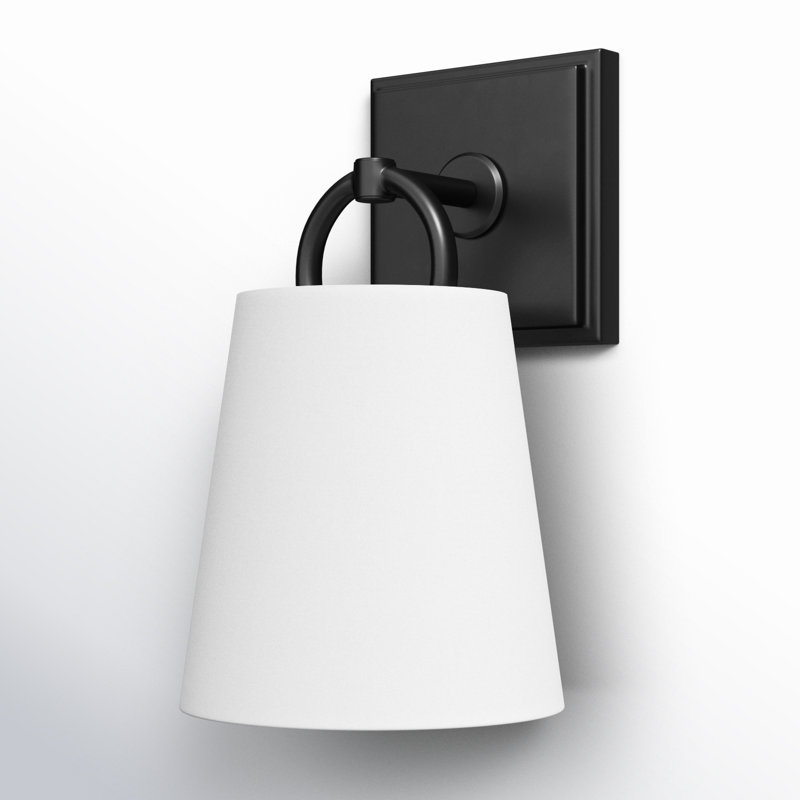 Steel Armed Sconce, Matte Black