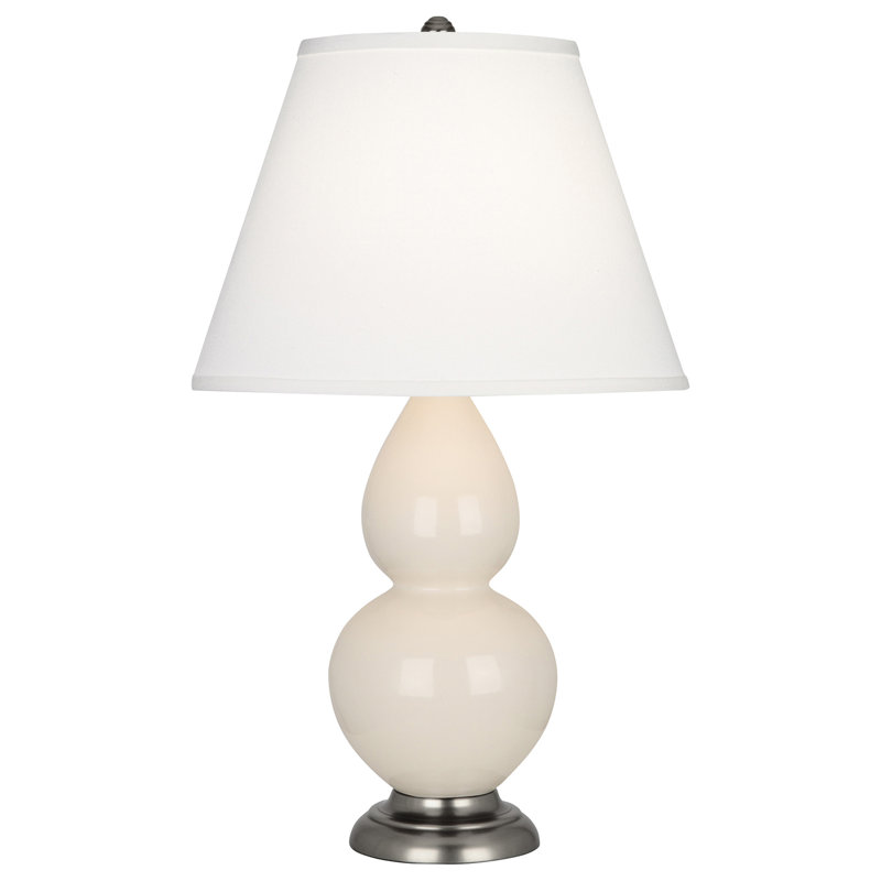 Gourd Table Lamp, Cinnamon and  Antique Silver  Base