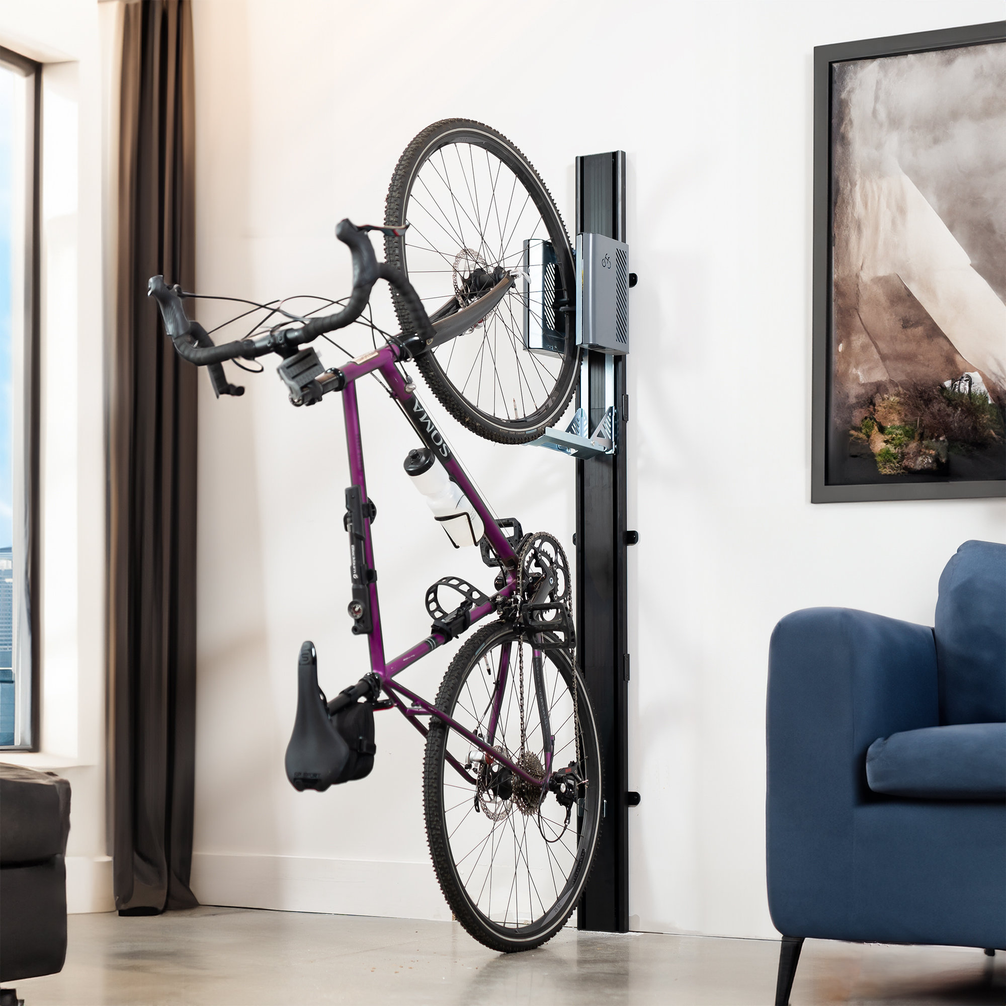 Life Finds Vertical Wall Mounted Bike Rack With Mechanical Lift ...