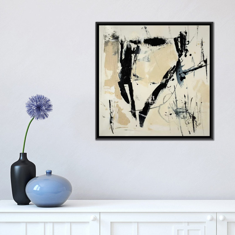 «P pièces III», reproduction d'art sur toile tendue, H 18 po x l 18 po x P 1,5 po, Toile avec cadre noir, Pas de tapis