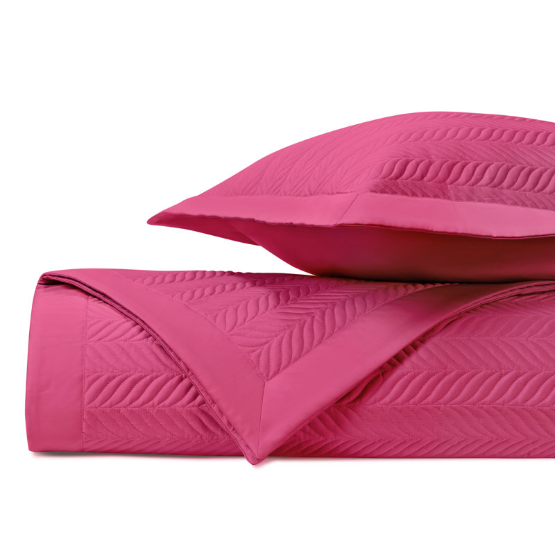 Egyptian Certified Cotton Coverlet Set, King Coverlet + 2 King Shams, Bri Pink