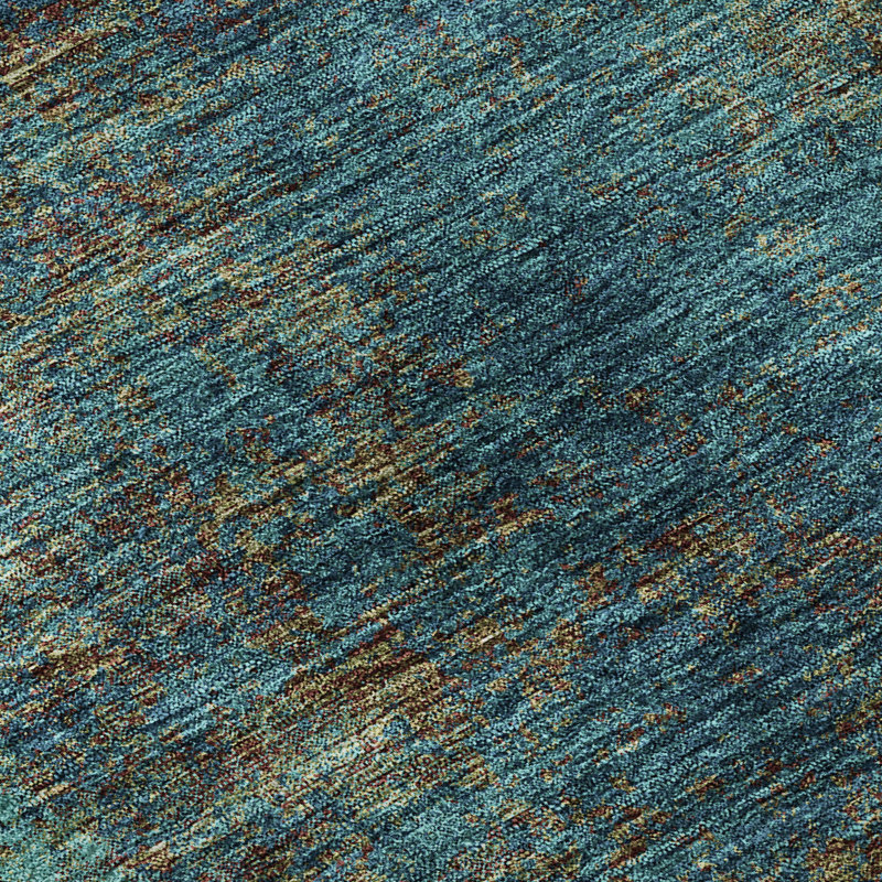 Tapis bleu sarcelle lavable à la machine de qualité supérieure Prisco, Rectangle 2 pi 6 po x 3 pi 10 po