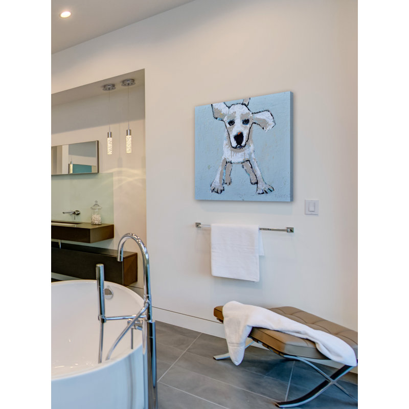 « puppyluv », reproduction d’art sur toile tendue, H 18 po x l 18 po x P 1,5 po