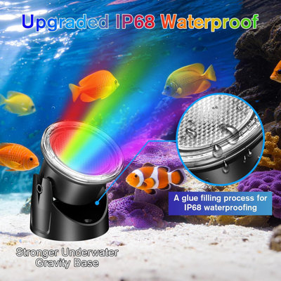Ensemble de 4 lumières à DEL submersible avec télécommande et minuterie
