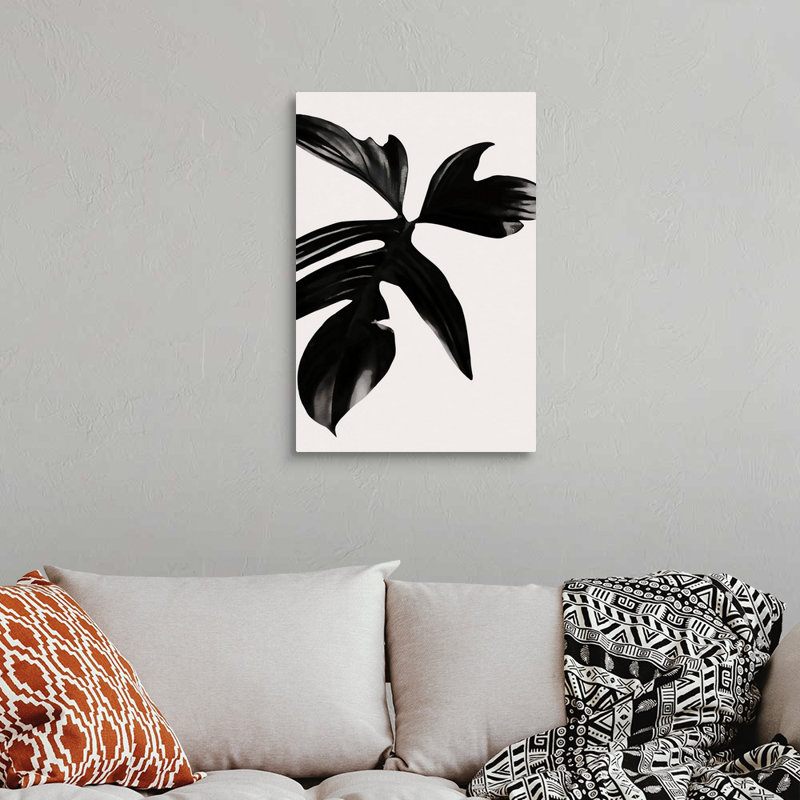 «Black Leaf», art mural sur toile, Toile tendue, H 30 po x l 20 po