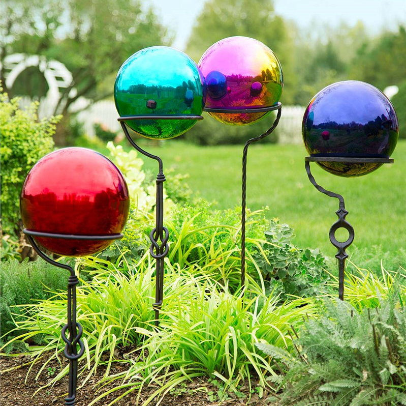 Teal 10-Inch Stainless Steel Weather-Resistant Gazing Ball