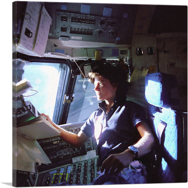 «Sally Ride lancer dans l'espace et l'histoire de la NASA STS-7 Mission», reproduction de photo sur toile tendue
