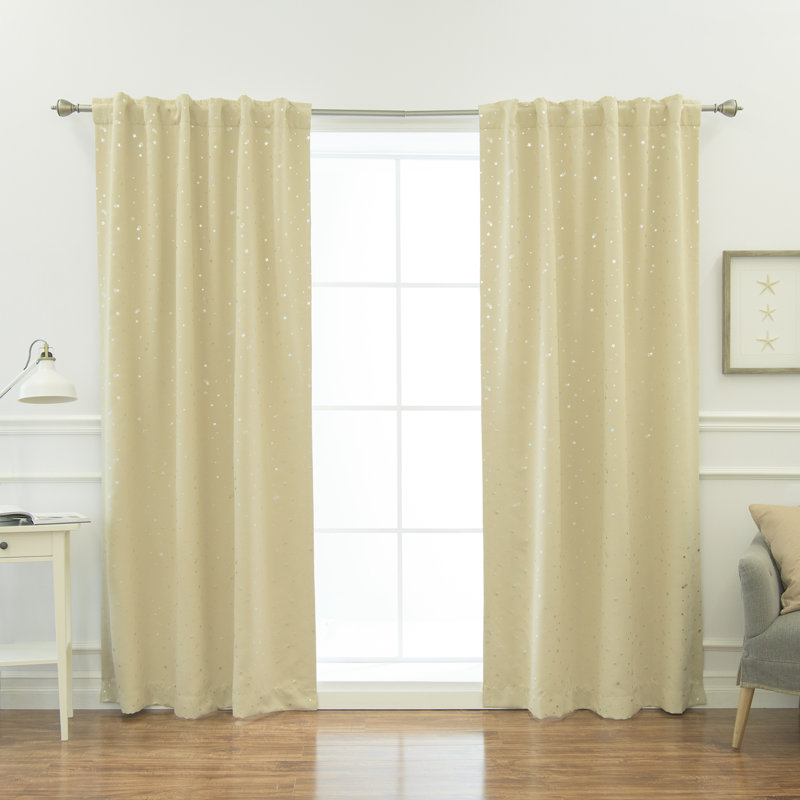 Paire de rideaux occultant et isolant Lesly, Beige, l 52" x L 63"