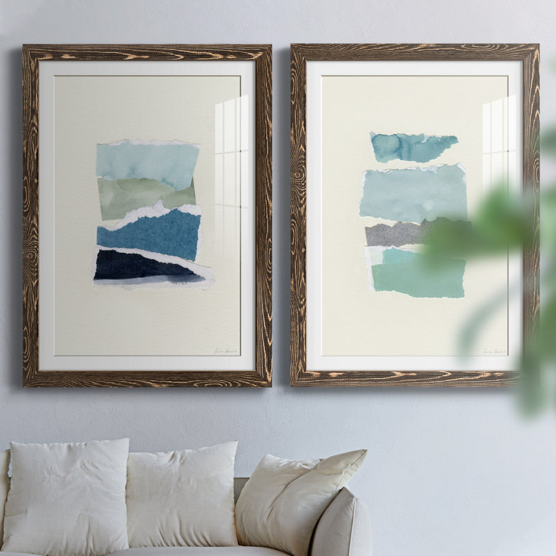 «Seaside Color Study I», ensemble de 2 reproductions d'art sur papier encadrées, H 31,5 po x l 47 po x P 1,5 po