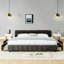 Lit de chambre à coucher élégant, lit tapissier avec tête de lit et tiroirs de rangement-1500773128