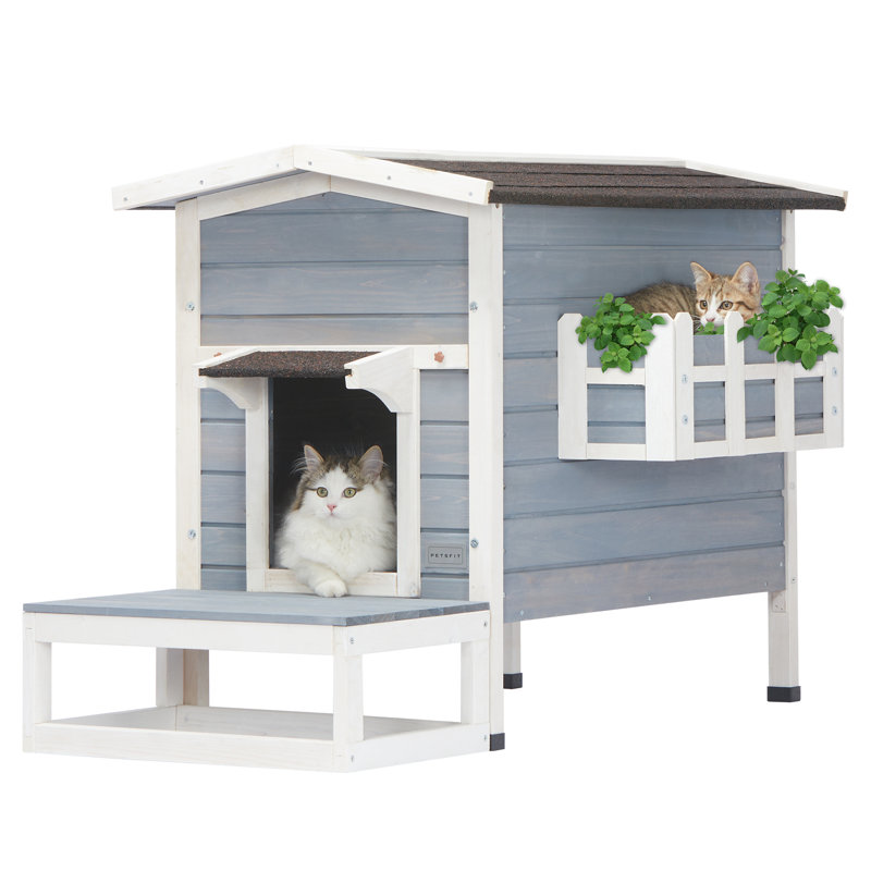 Maison d'extérieur pour chat Creegan, gris