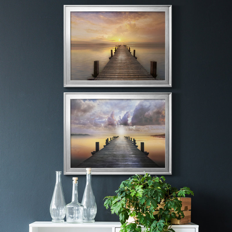 Comfort Bay - ensemble de 2 reproductions de cadres photo, Argent, H 36,5 po x l 53 po x P 1 po