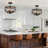 4-Light 12.6"W Dimmable Modern Industrial Drum Semi Flush Mount Farmhouse Round Ceiling Light Fixture for Kitchen Island Foyer Dining Room-234621169