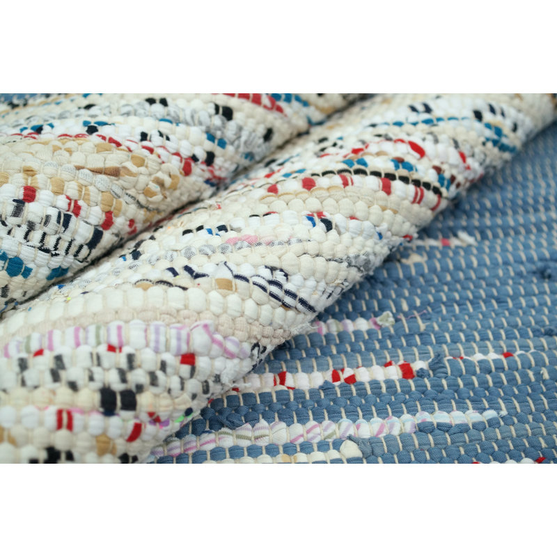 Tapis en coton tissé à plat à la main Portglenone, Tapis de couloir 2 pi 6 po x 8 pi