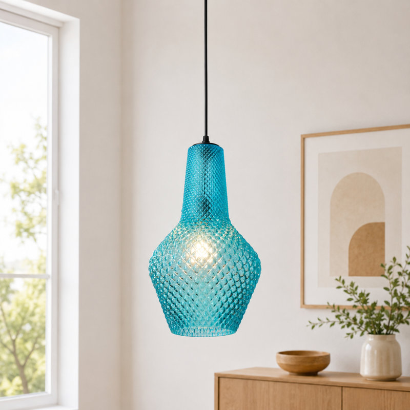 Luminaire suspendu simple à 1 lumière, Bleu