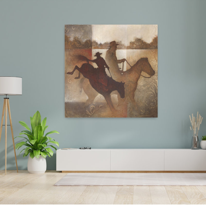 Country Cowboy I, art cheval contemporain, H 48 po x l 48 po