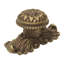 Acanthus large knob with flared foot Rosette style with medium backplatein Platinum-1838224595