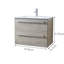 Meuble-lavabo mural simple en bois grain de bois 30 po avec plateau en céramique Syracuse