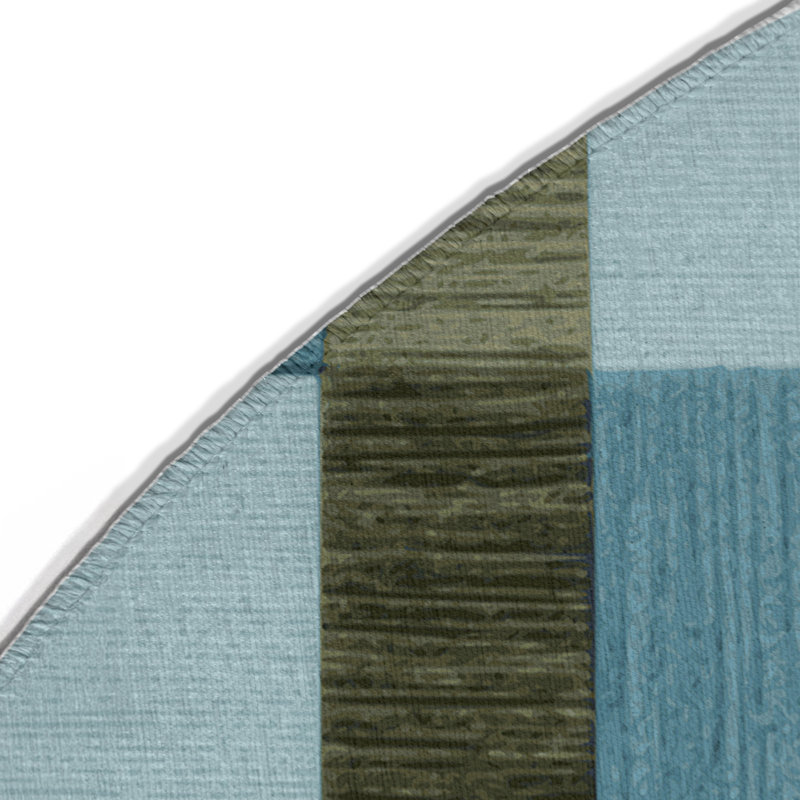 Tapis d'intérieur et d'extérieur à carreaux gris, Rond 5 pi