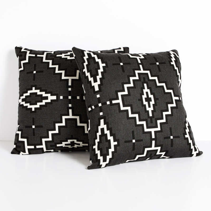 Coussin Sunbrella, Gris, H 24 po x l 24 po