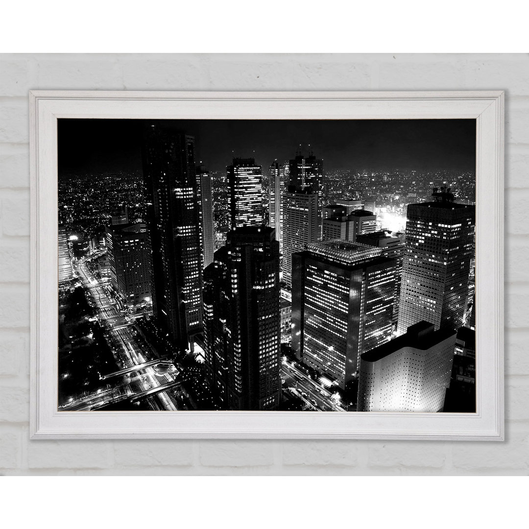 City Nights B And W - Einzelne Bilderrahmen Kunstdrucke