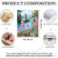16 po x 24 po, roses trémières, paysage naturel enchanteur, peinture à l'huile, fleurs en fleurs, cadre en bois massif, support, art mural, bleu, rose